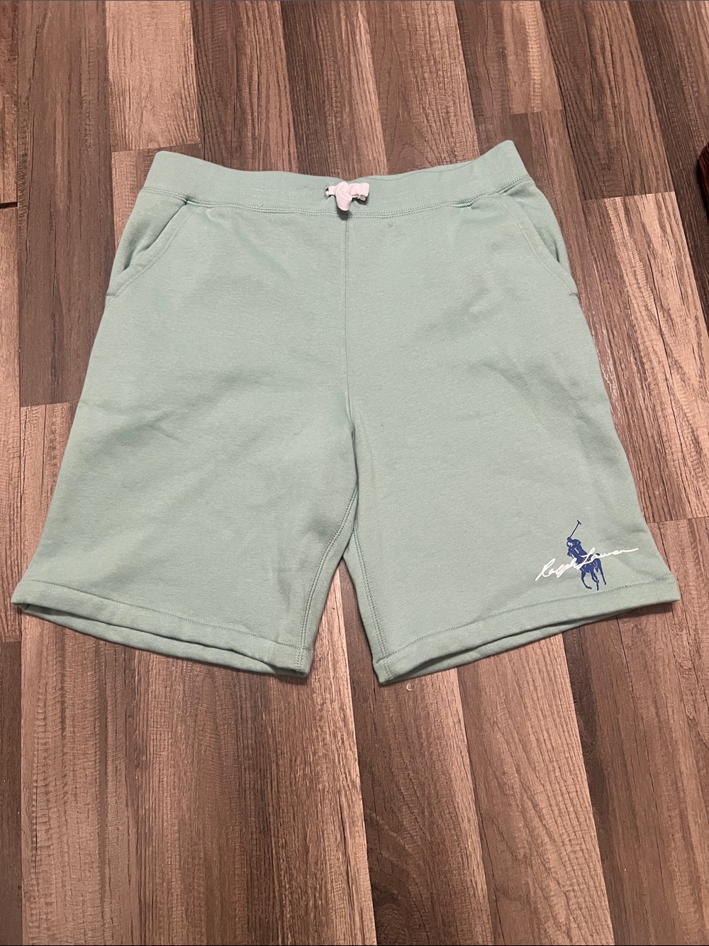 Ralph Lauren Mint Green Logo Drawstring Athletic Shorts Medium in men XL for kid